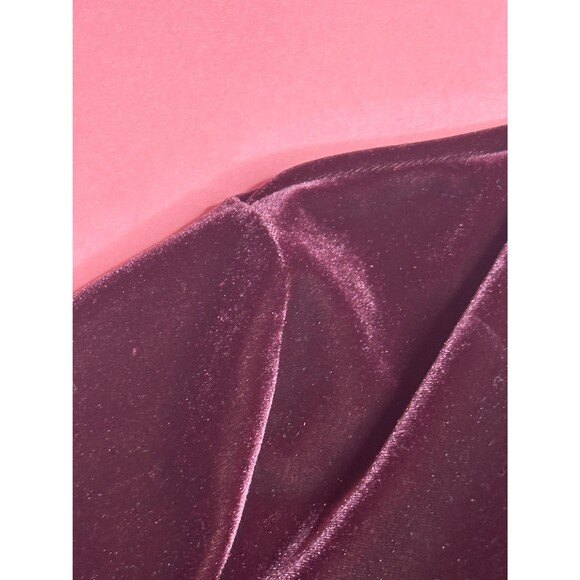 Y2K. R-WEAR. RAMPAGE. Plum VELVET Plunge Wrap Style Short Sleeve Blouse. L-XL - Picture 3 of 5